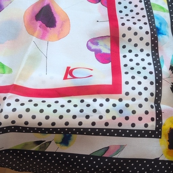 FLORAL AND POLKA DOT SCARF - Picture 4 of 4